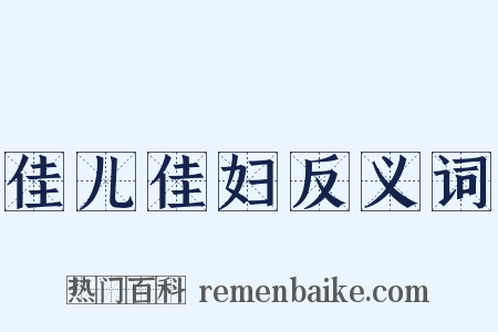 佳儿佳妇反义词是什么意思的图片